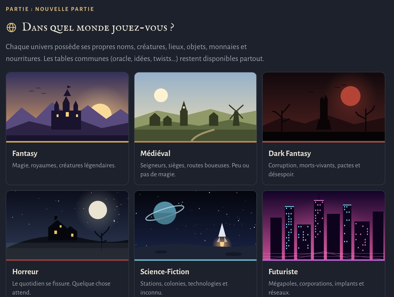 Visuel du projet La Grande Aventure : JDR Solo & Oracle