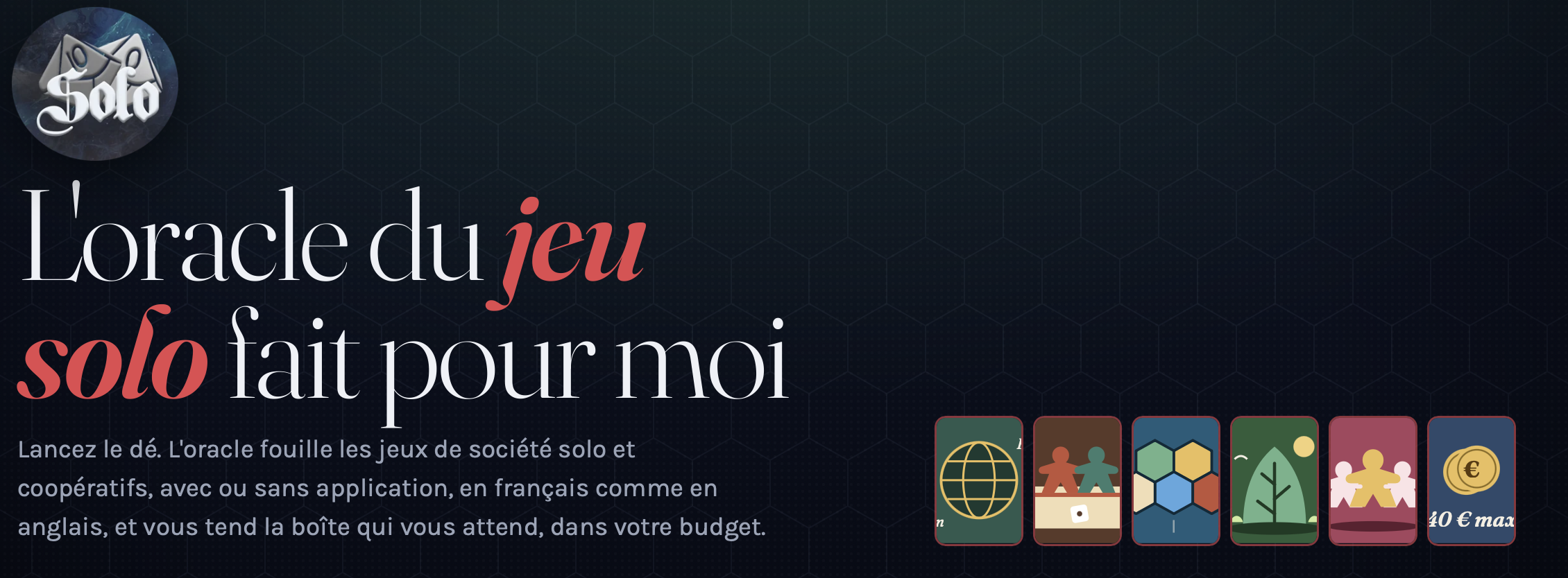 Visuel de L'oracle du jeu solo fait pour moi